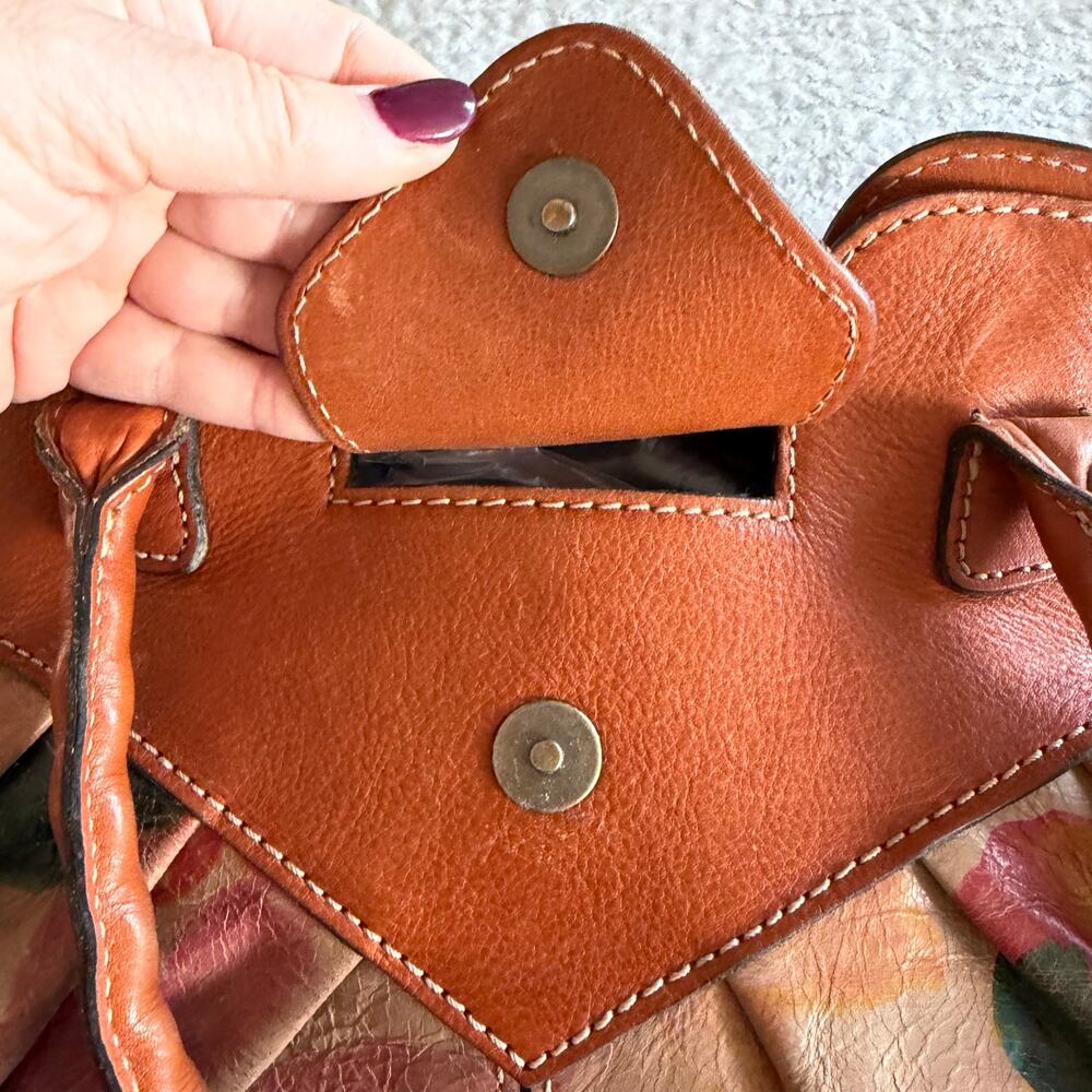 Patricia Nash Lione Floral Shoulder Leather Handbag - Picture 3 of 8
